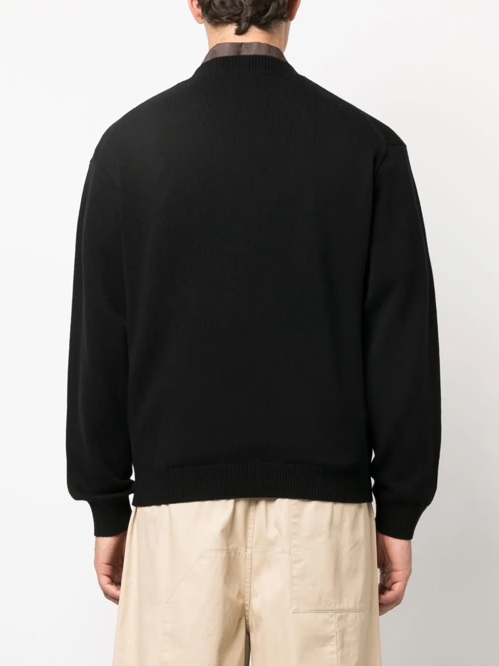 logo-patch wool-cotton jumper