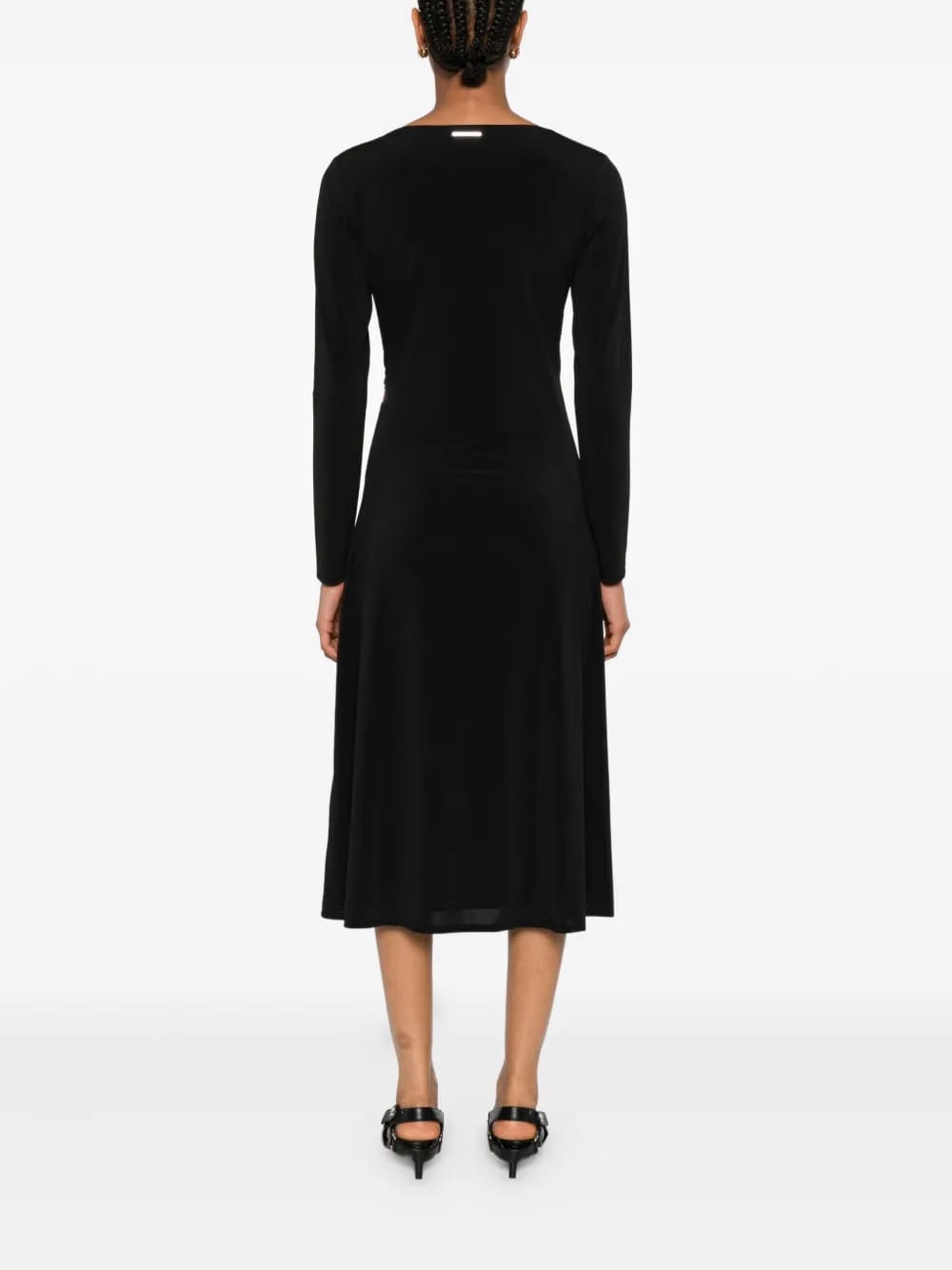 zip-detail wrap dress