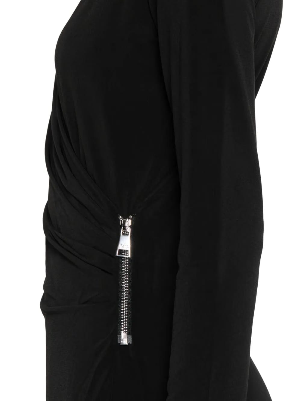 zip-detail wrap dress