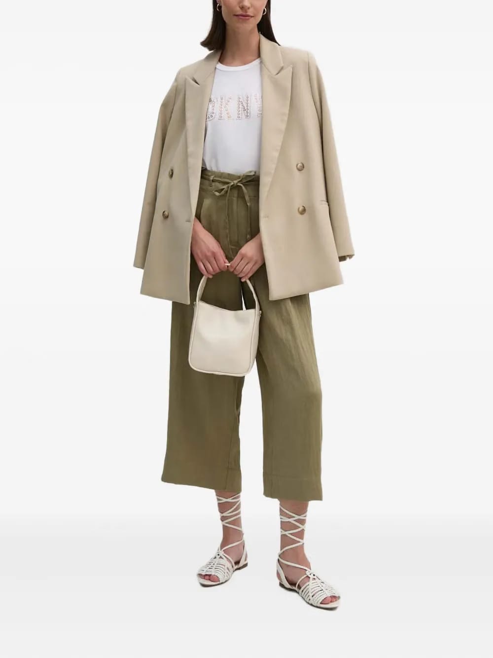 tie-waist pleated trousers