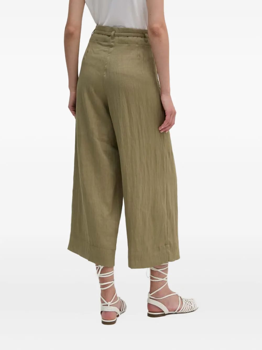 tie-waist pleated trousers