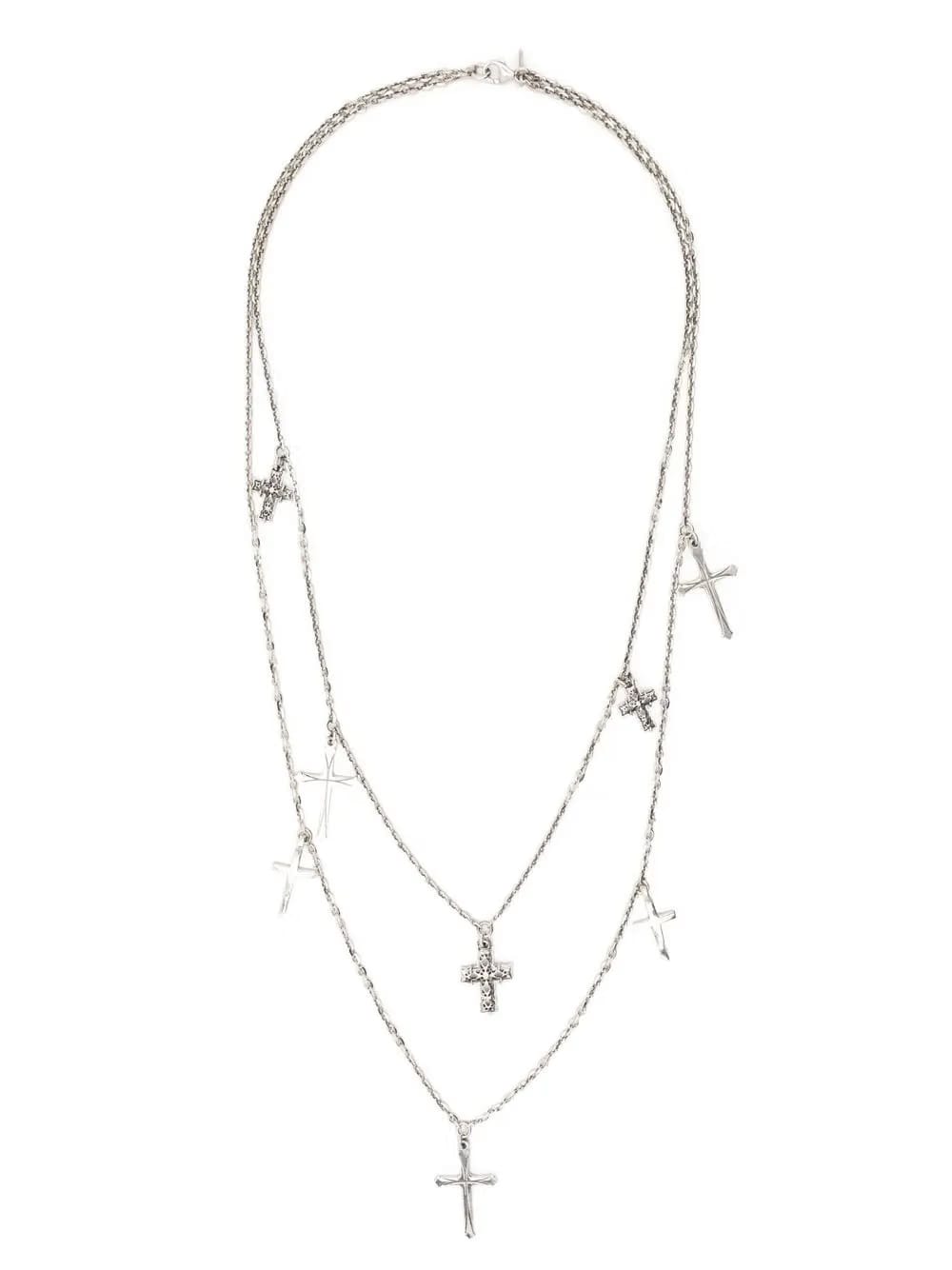 Crosses double chain necklace