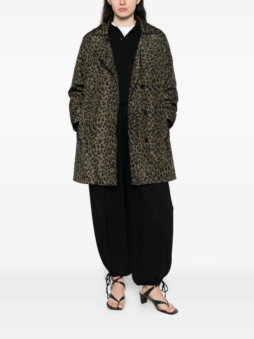 animal-print overcoat
