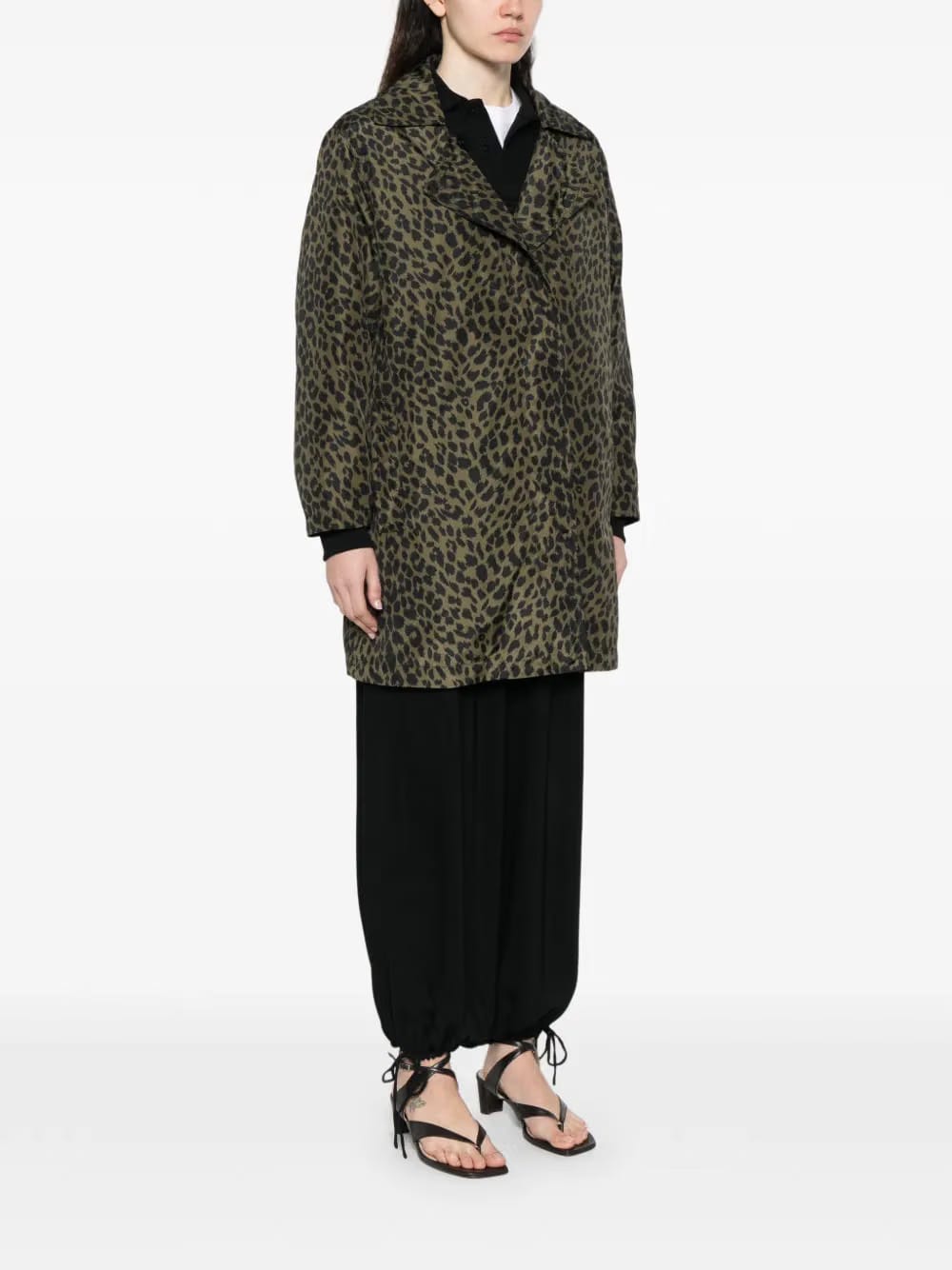 animal-print overcoat