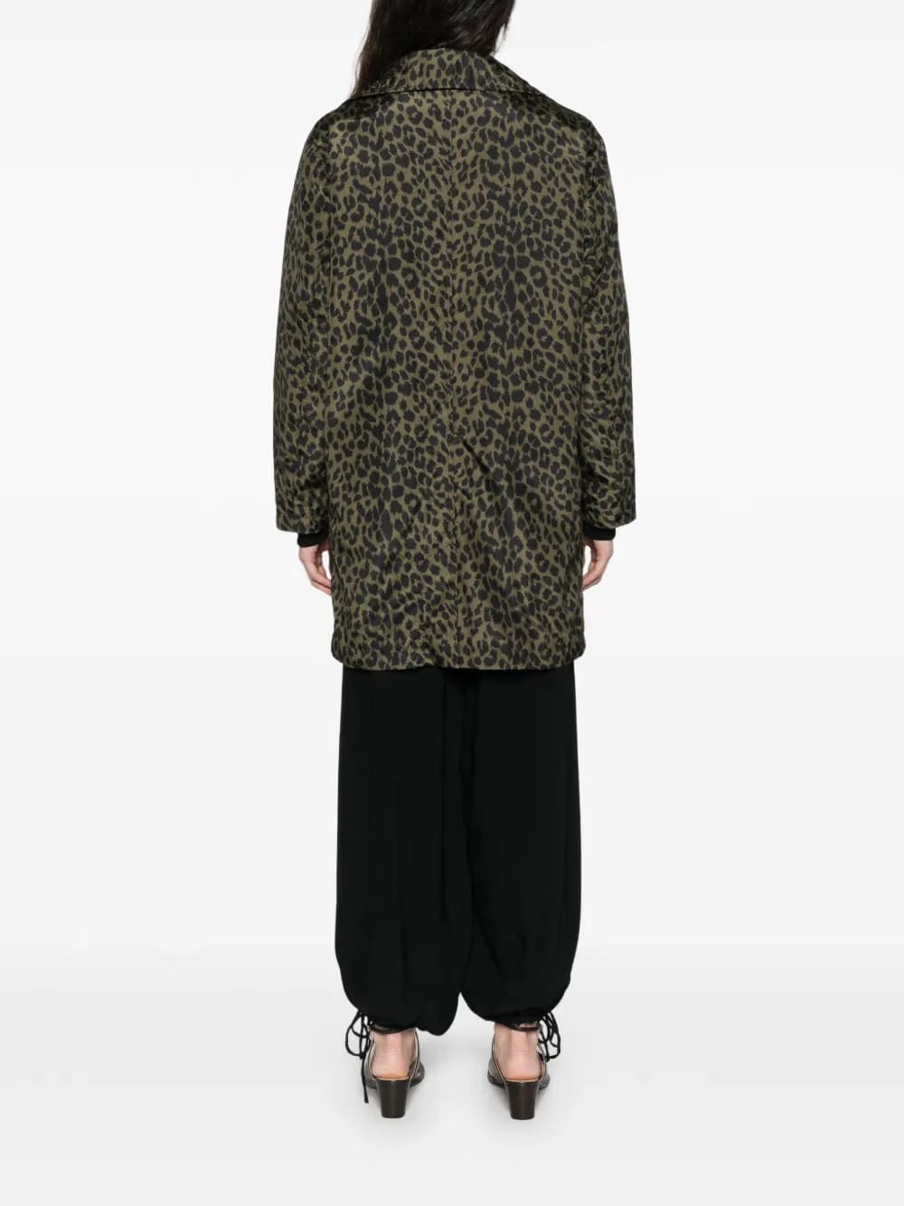animal-print overcoat