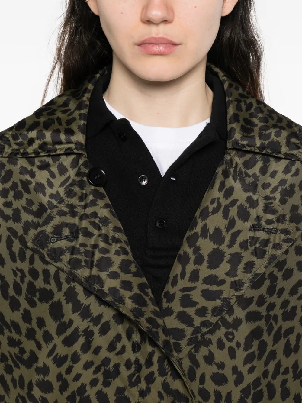 animal-print overcoat