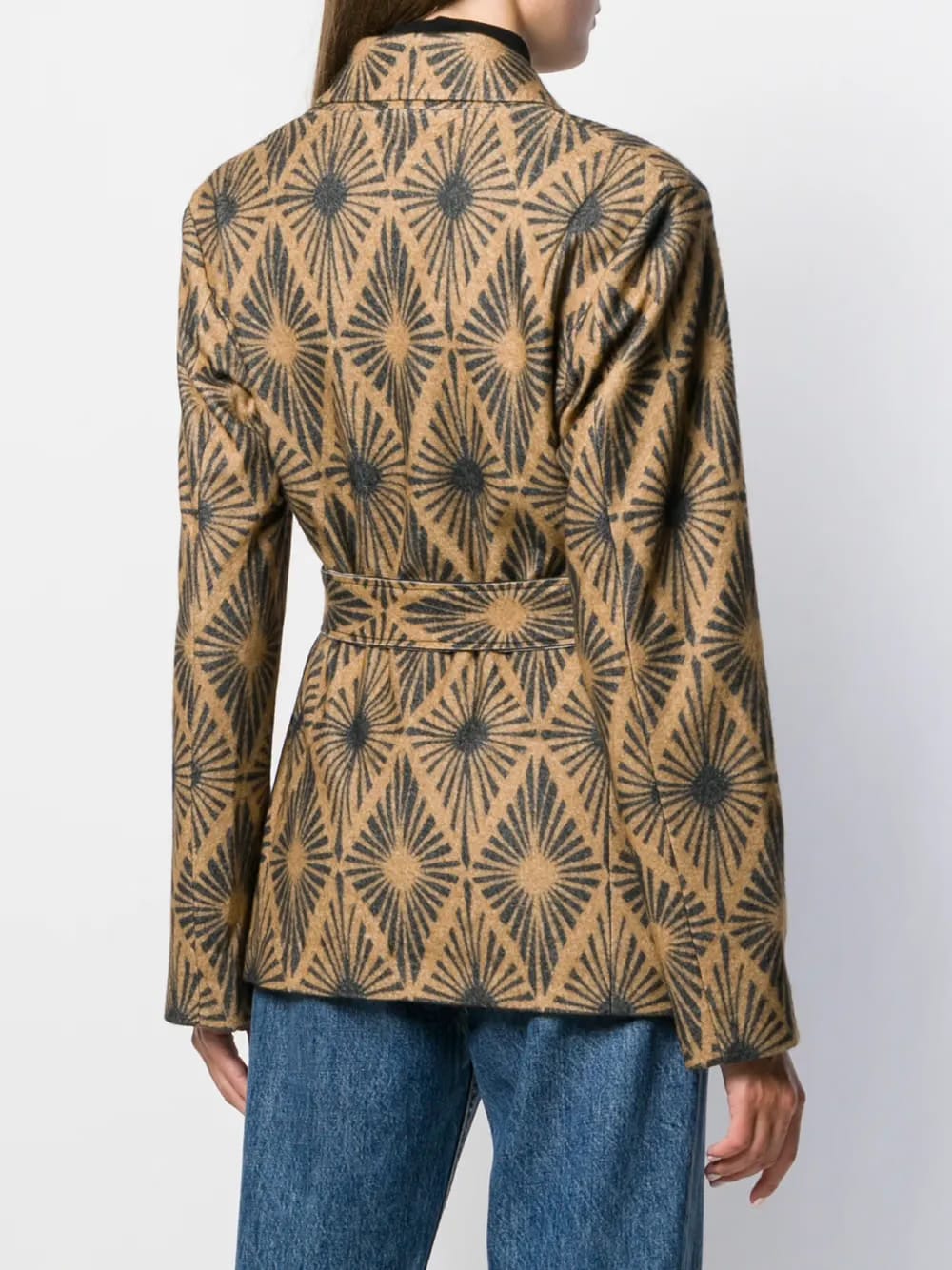 geometric sunburst print blazer