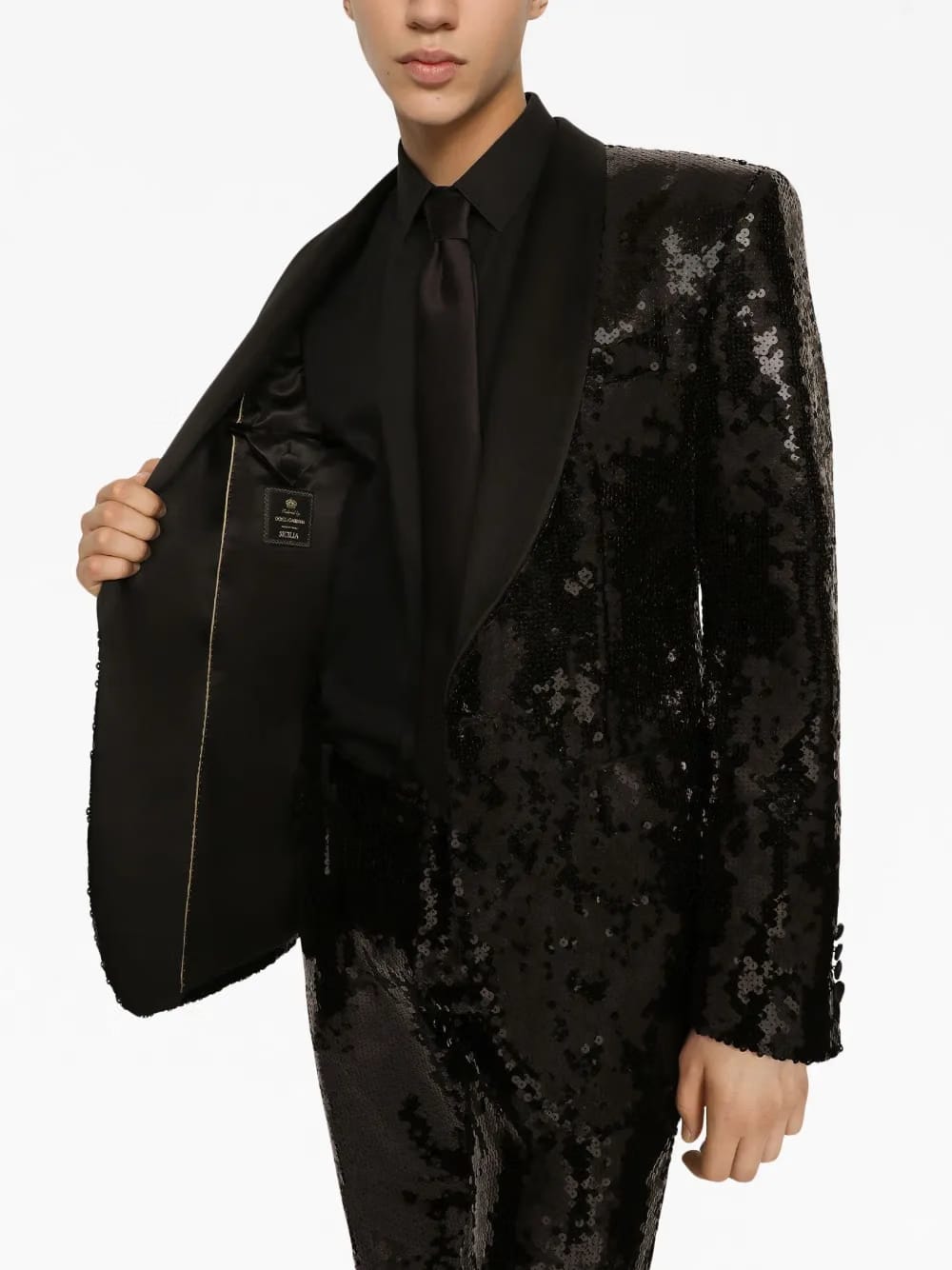 sequin-embellished suit