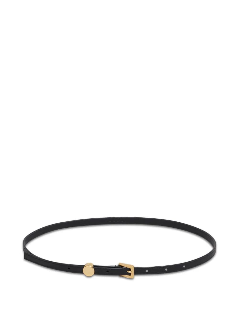 buckled leather belt
