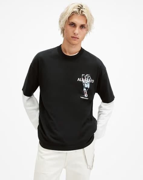 ALL SAINTS Undergang Oversized Graphic Printed T-Shirt