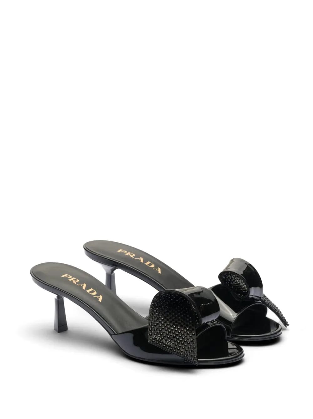 bow-detail patent-leather sandals