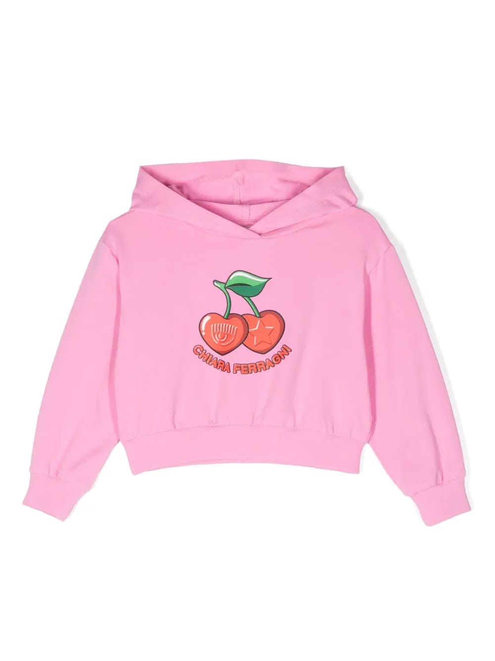 cherry-print cotton Hoodie