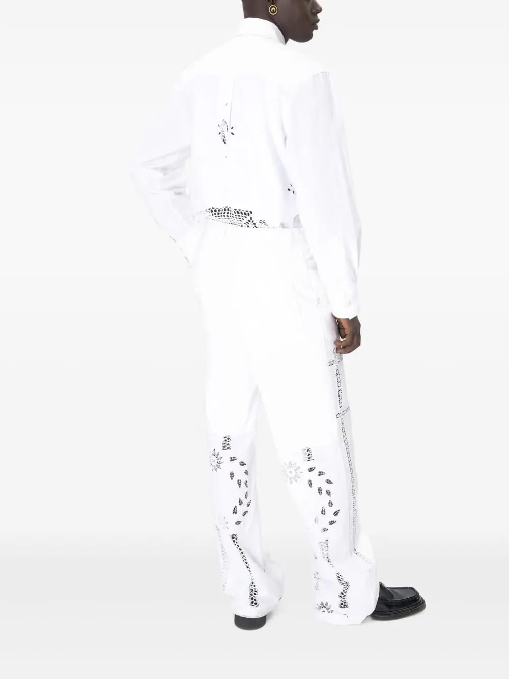 embroidered cotton trousers