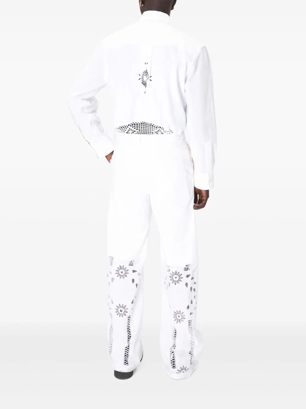 embroidered cotton trousers
