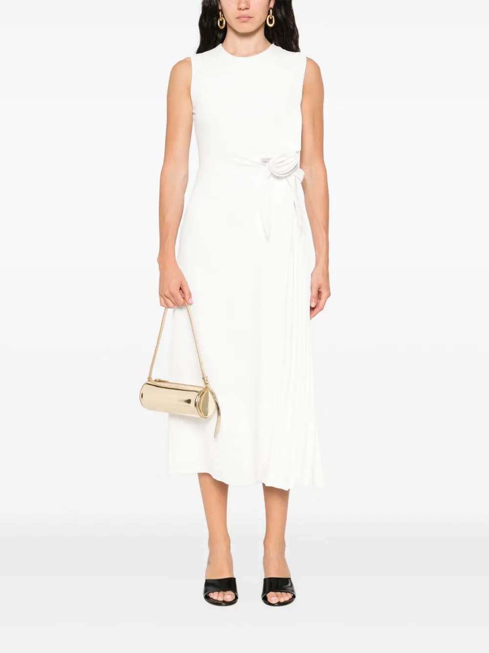 pleat-detailed midi dress