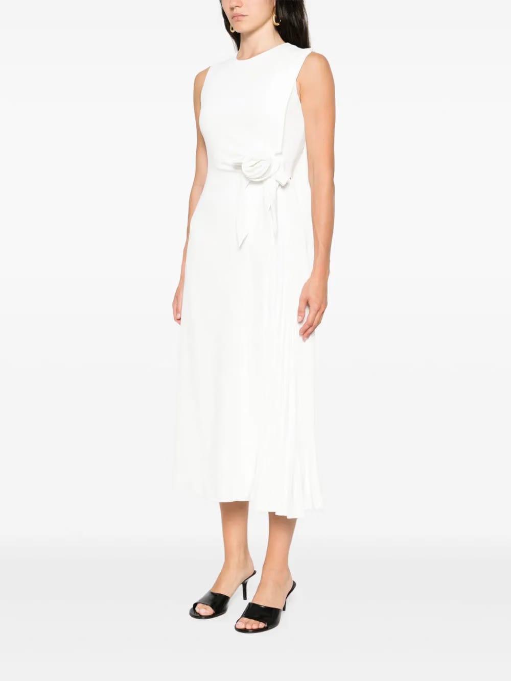 pleat-detailed midi dress