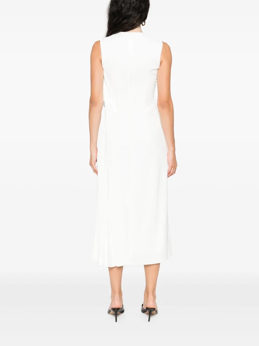 pleat-detailed midi dress