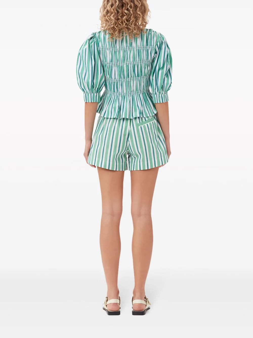 striped cotton mini shorts