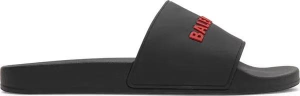 Balenciaga Pool Slides Black Red