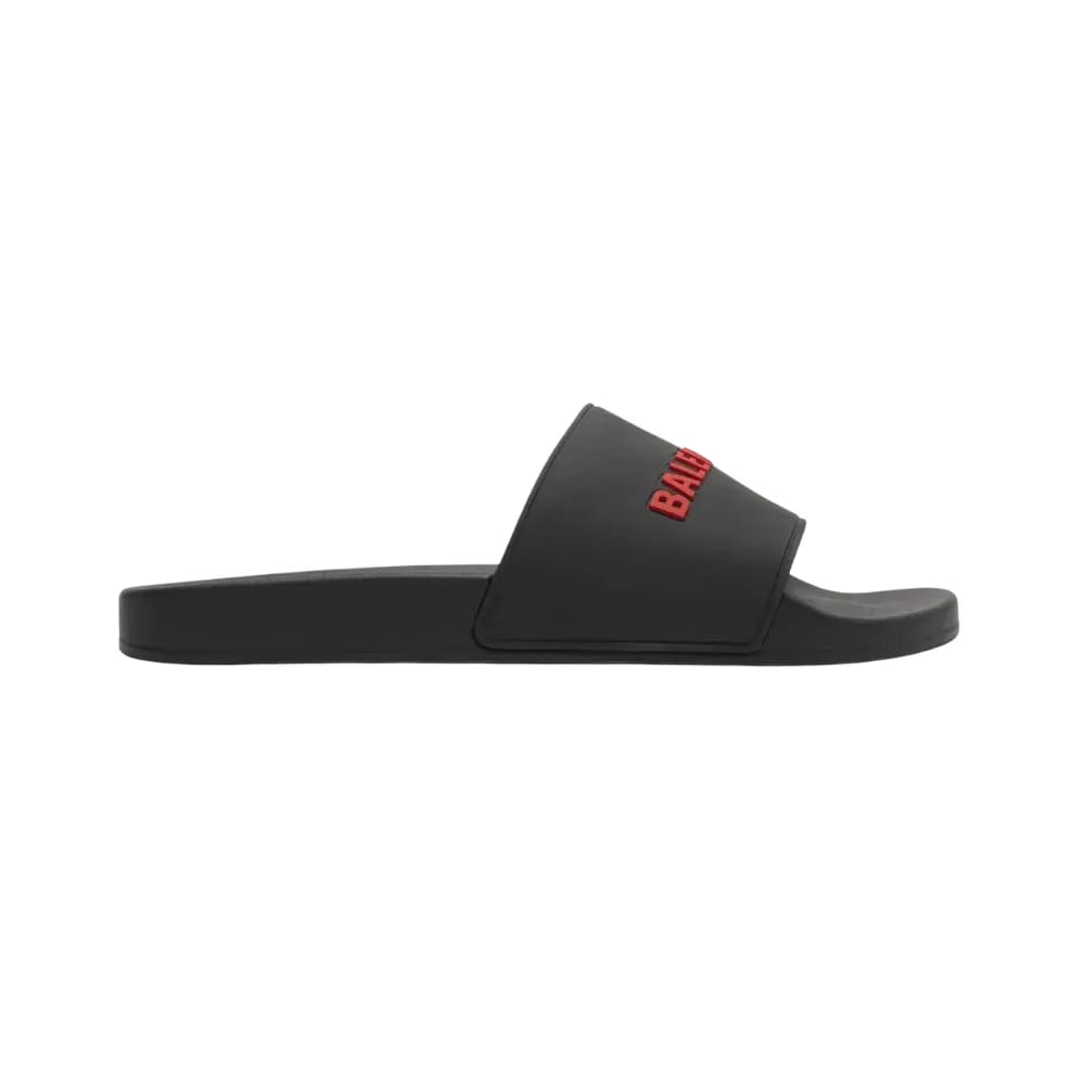 Balenciaga Pool Slides Black Red