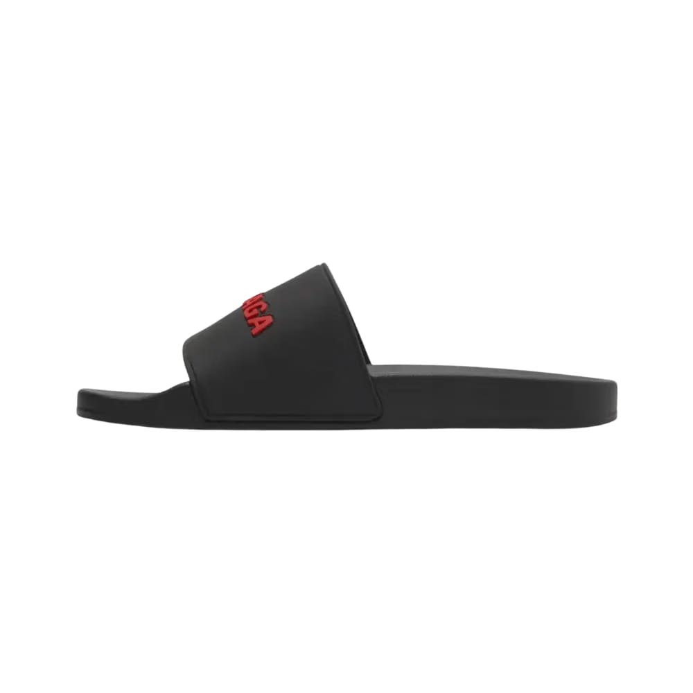 Balenciaga Pool Slides Black Red