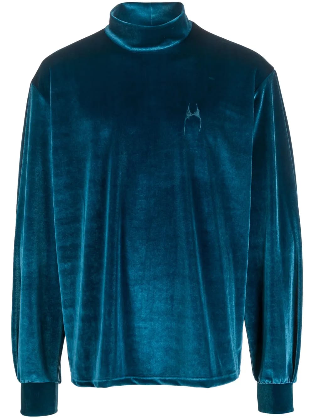 high-neck velvet jumper
