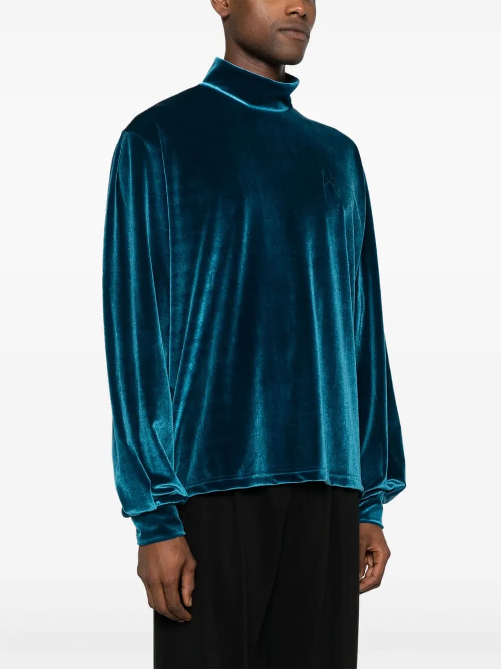 high-neck velvet jumper
