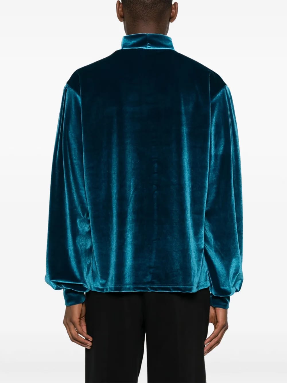 high-neck velvet jumper