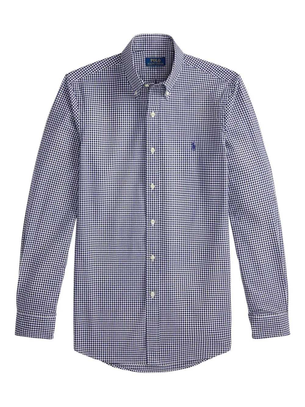 gingham long-sleeved shirt