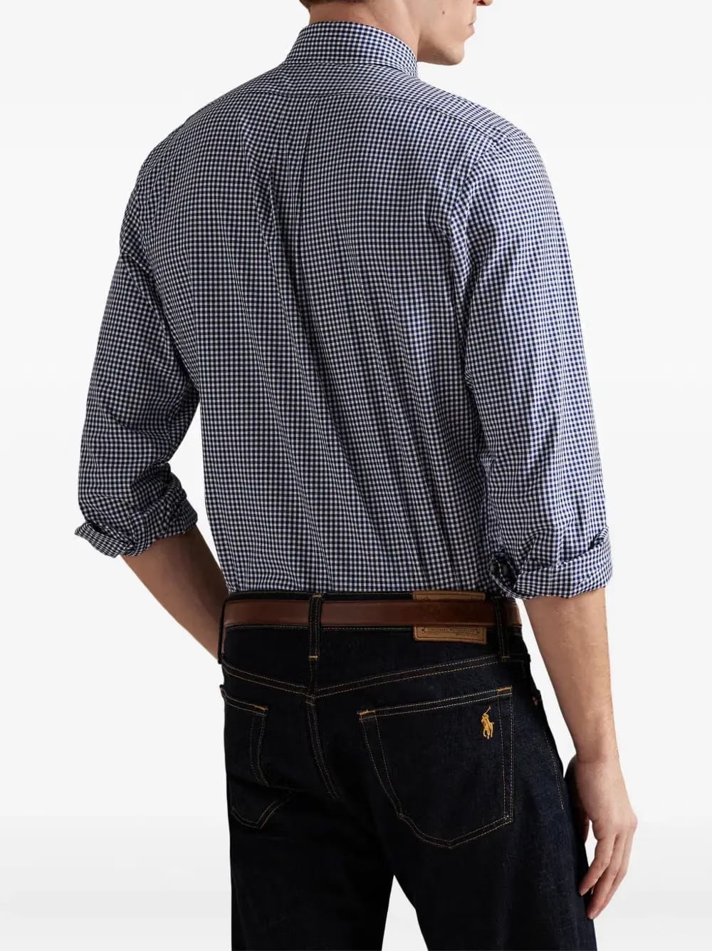 gingham long-sleeved shirt