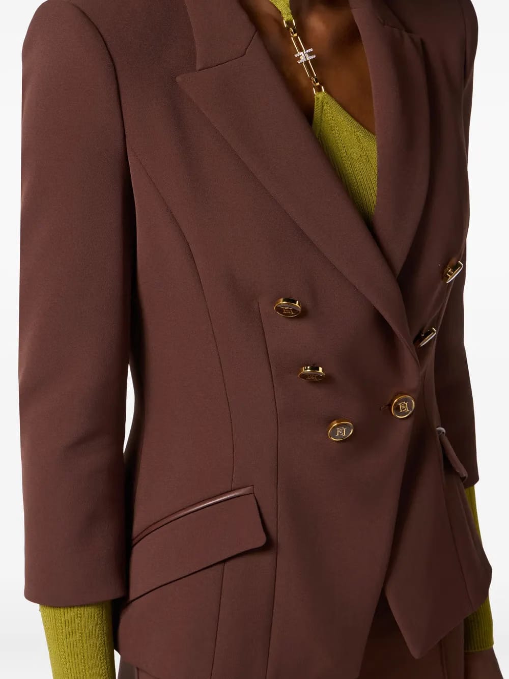 double-breasted gold-button jacket
