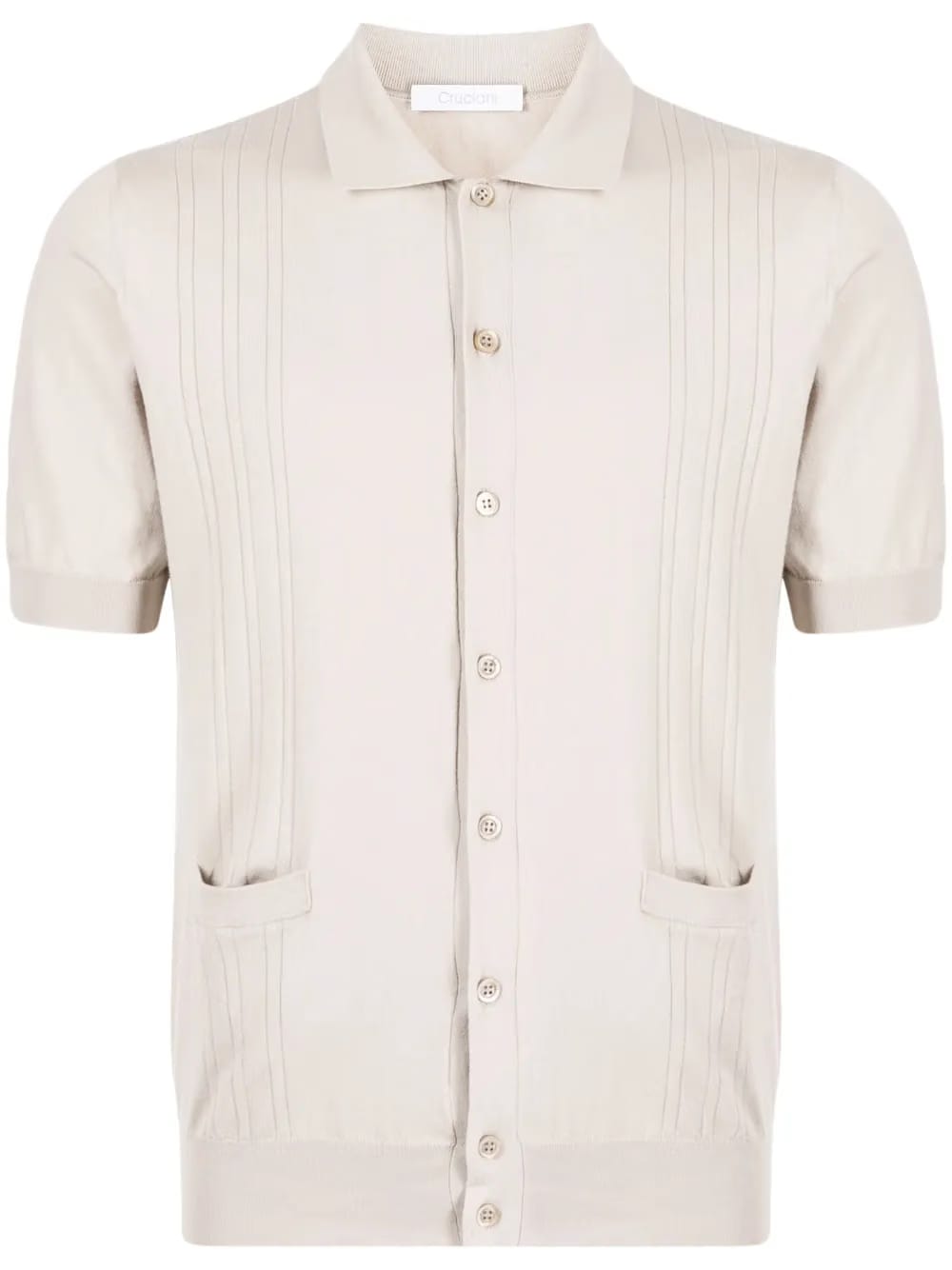 pointelle-knit cotton polo shirt