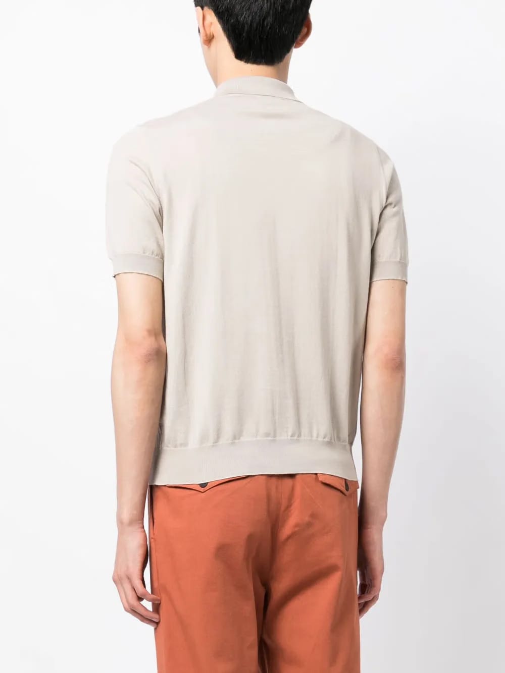 pointelle-knit cotton polo shirt