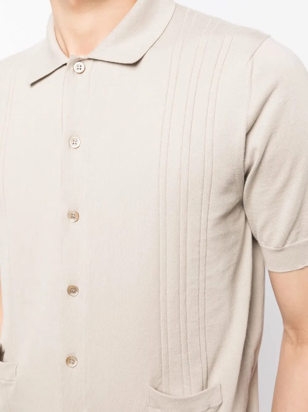 pointelle-knit cotton polo shirt