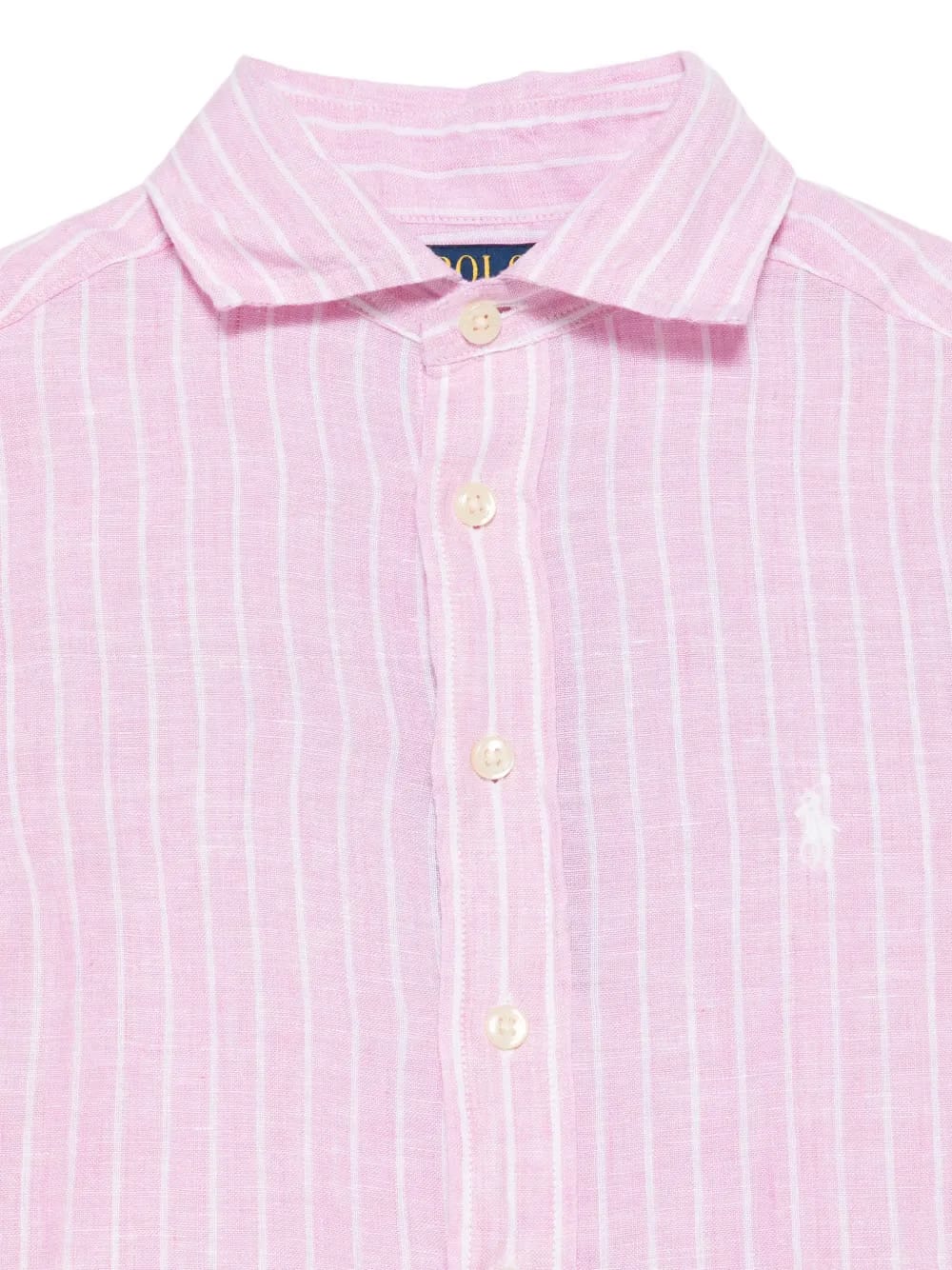 striped-pattern button-up shirt