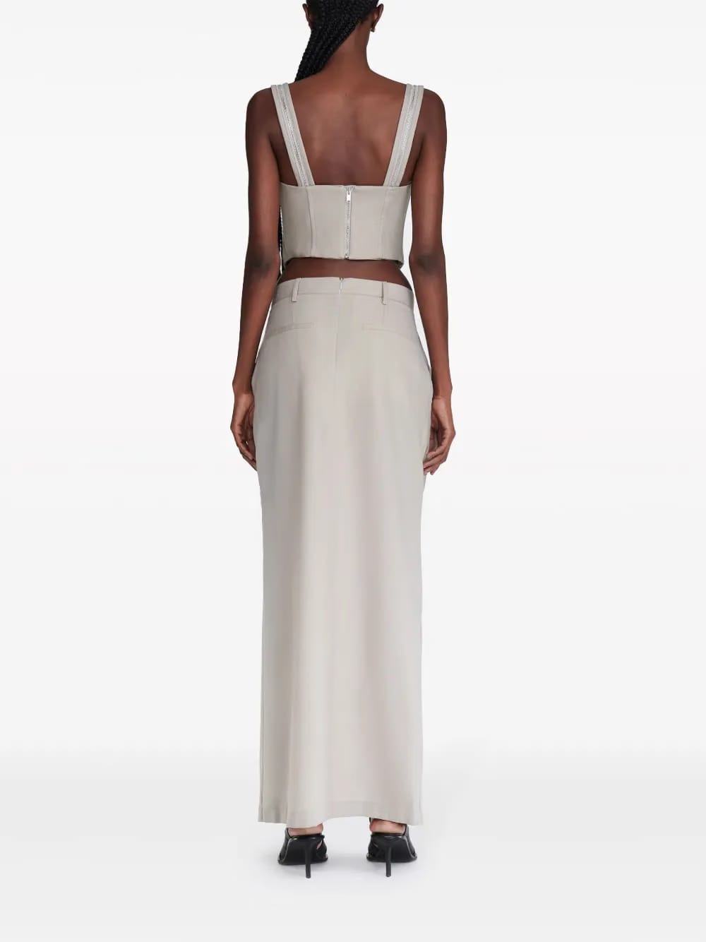panelled zipped bustier top