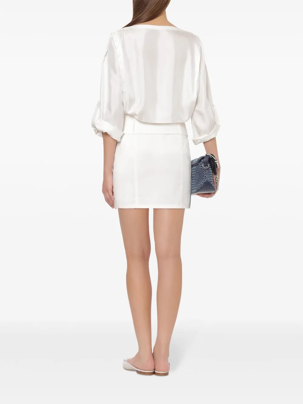stretch-cotton mini skirt