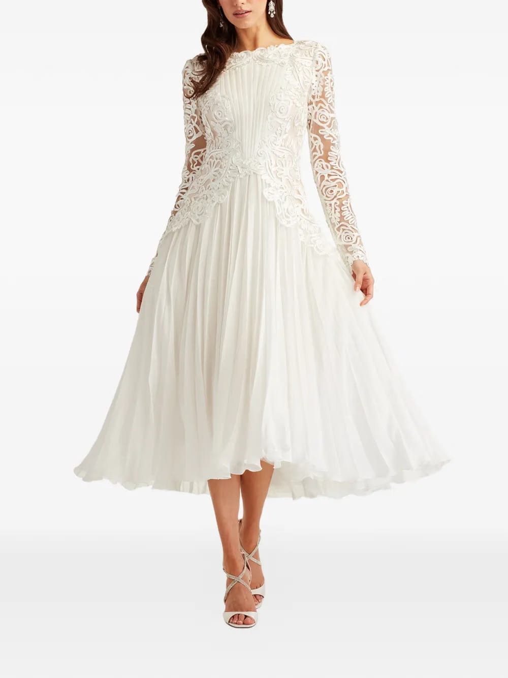 lace pleated dress