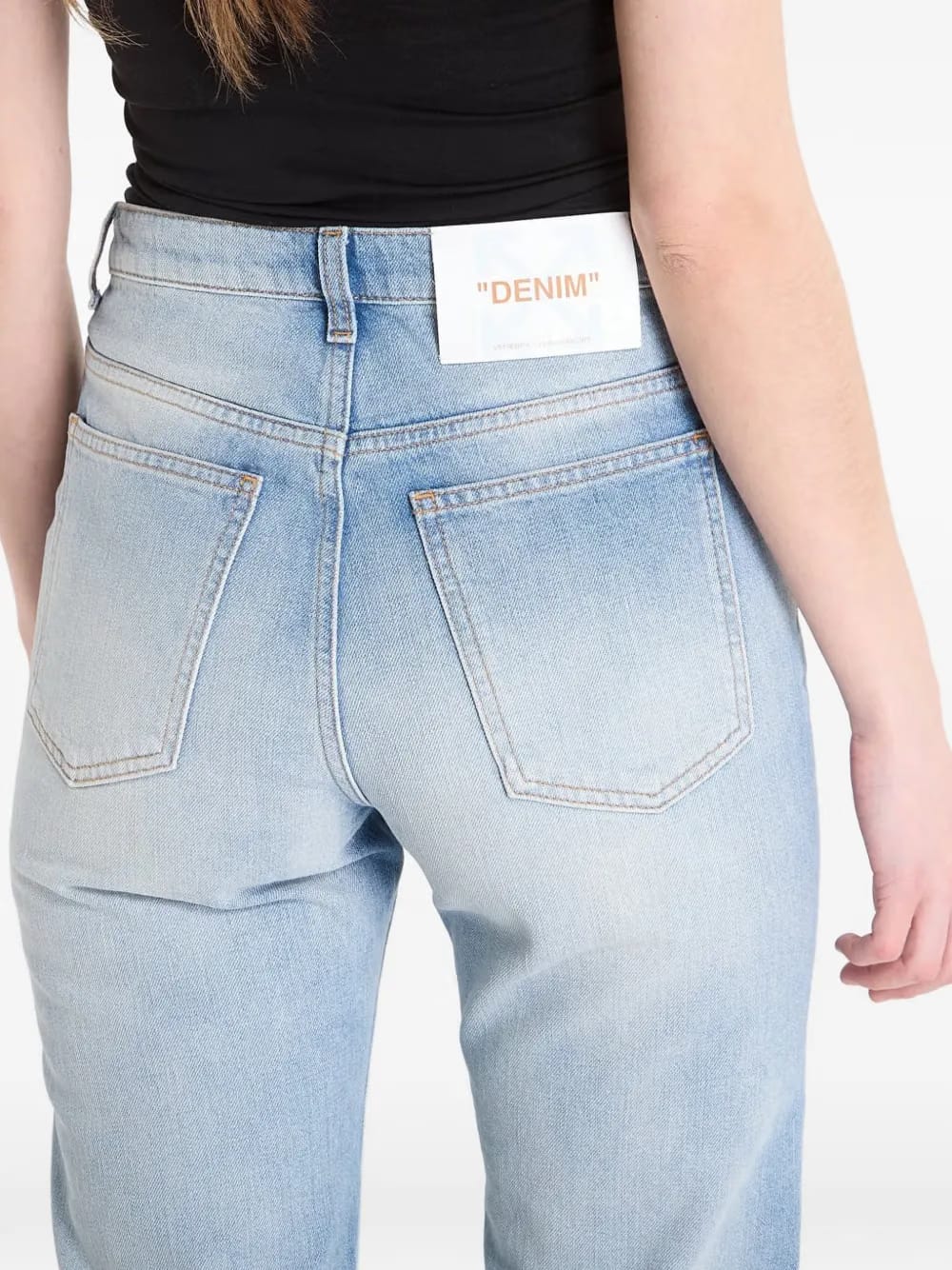 cut-out straight-leg jeans