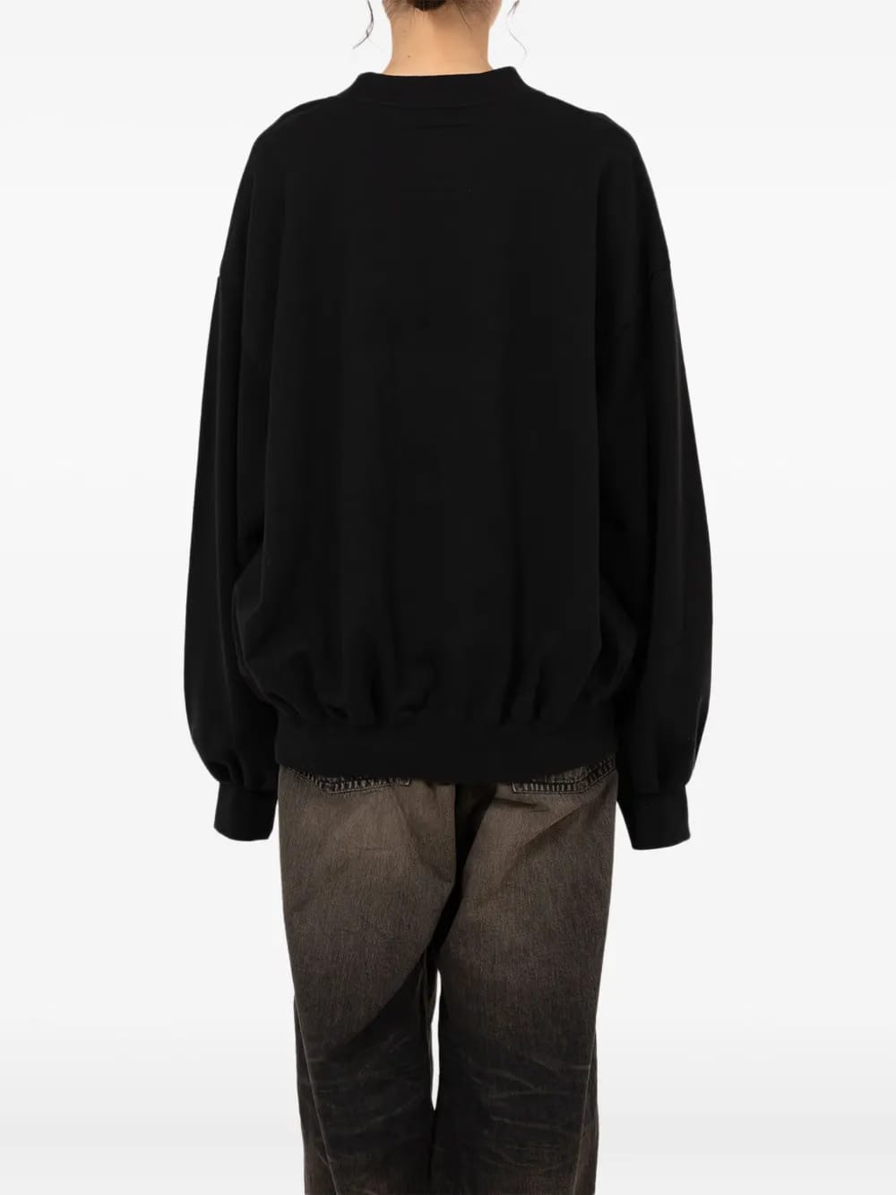 smiley face-print sweatshirt