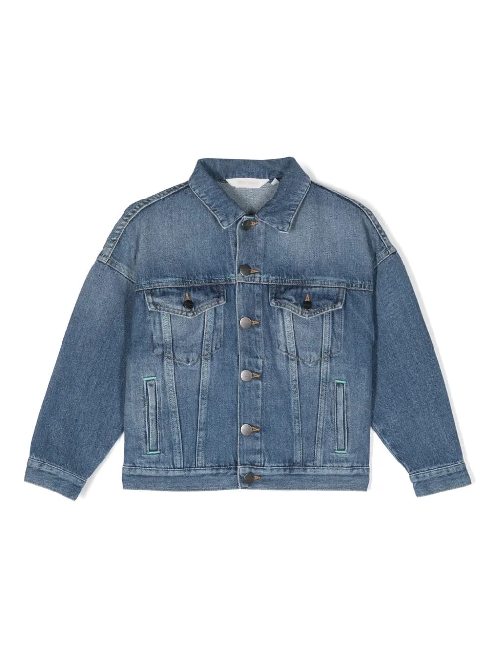 logo-print denim jacket