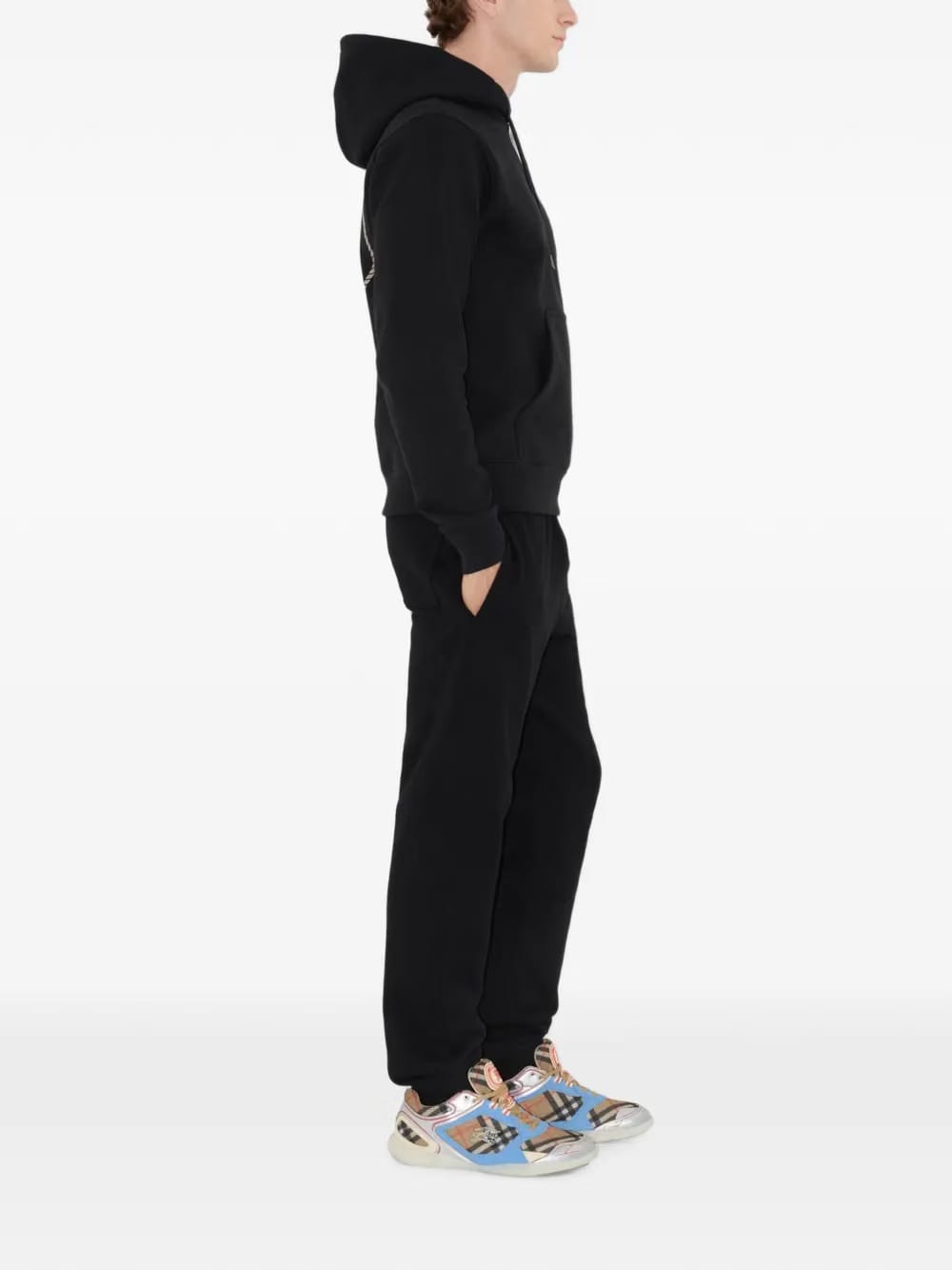 Knight-stamp cotton track pants