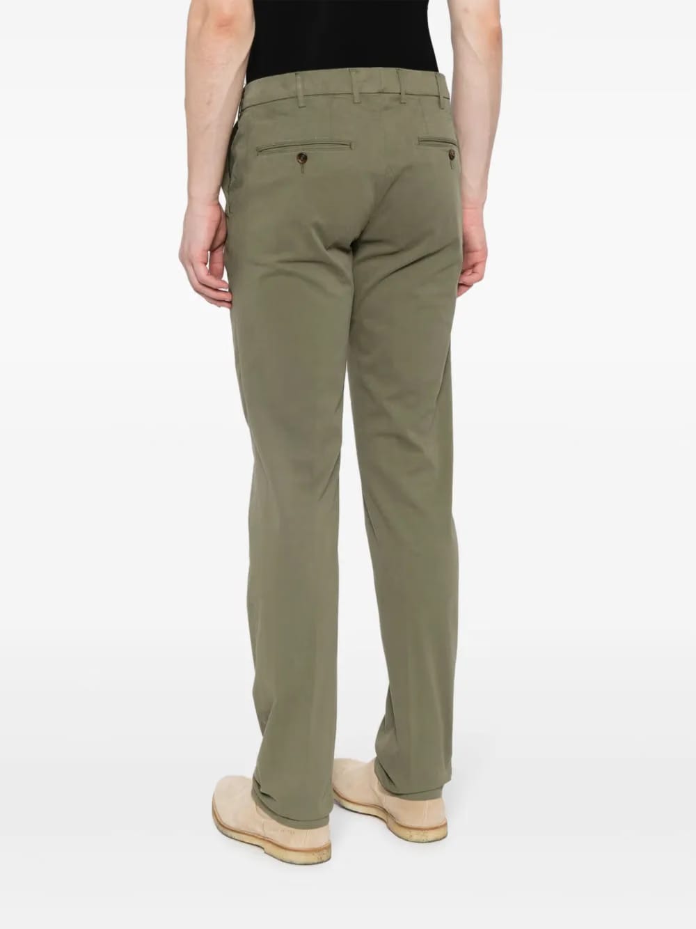 mid-rise straight-leg chino trousers