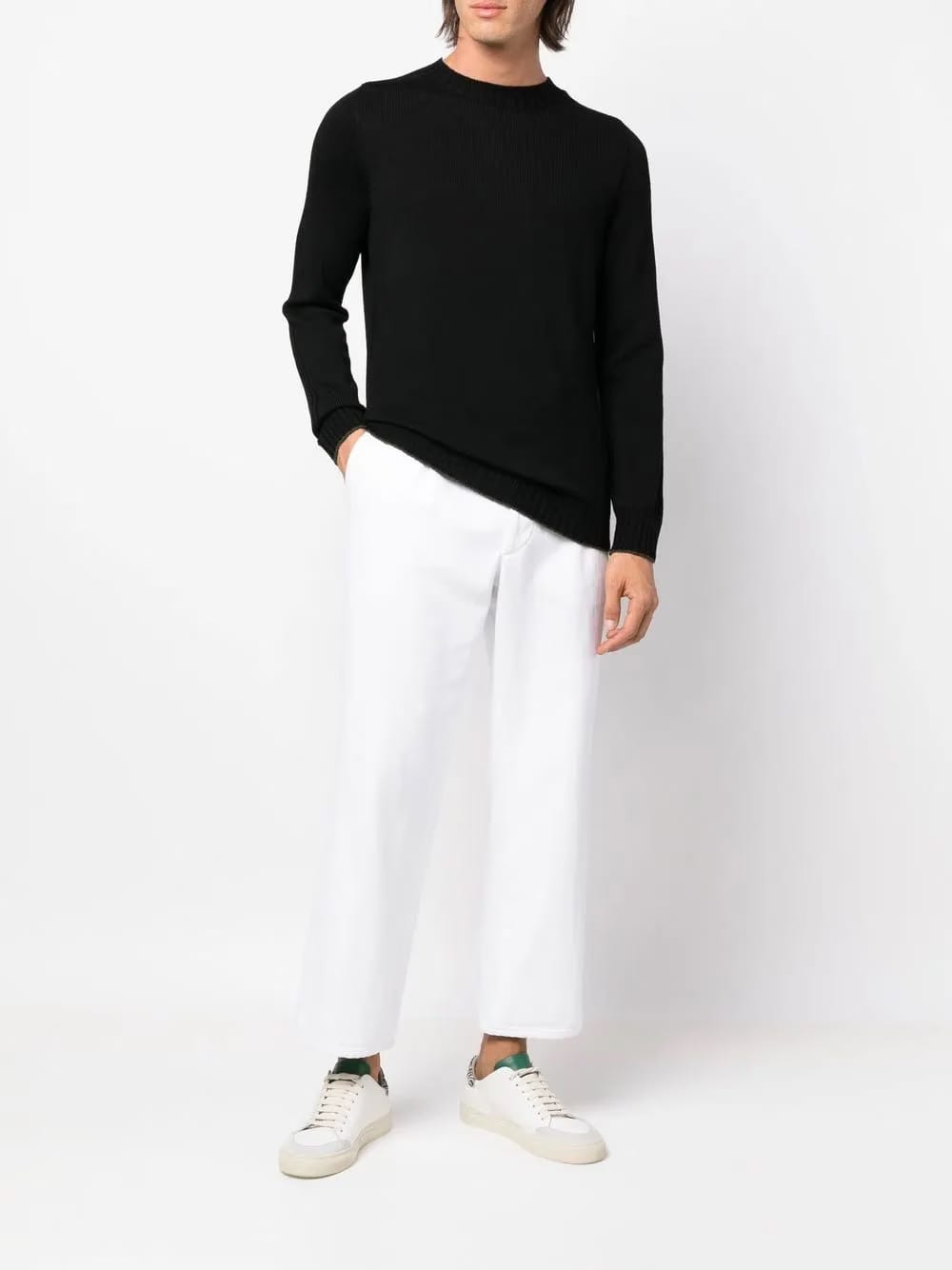 ribbed-detail knit jumper