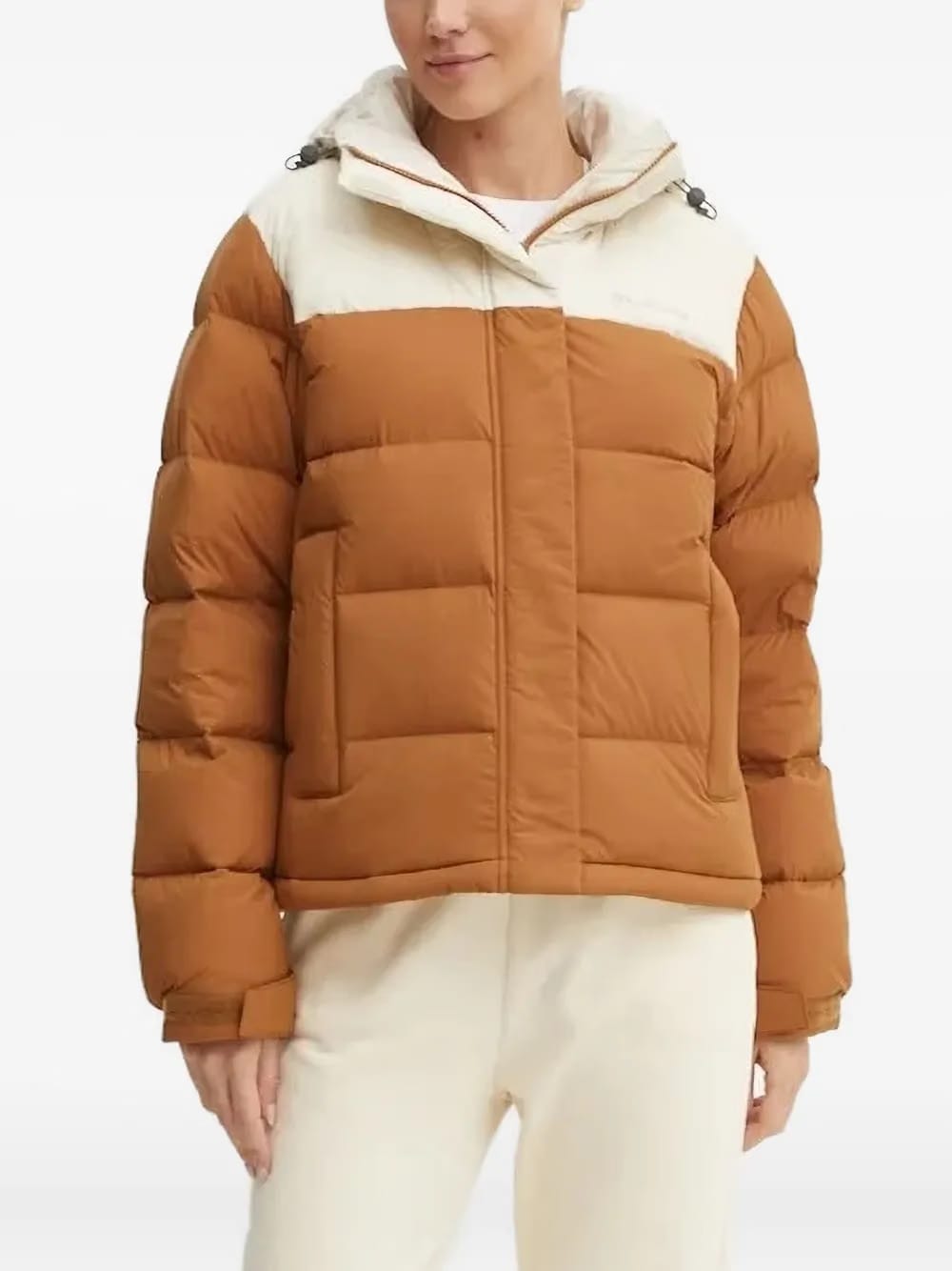 two-toned puffer jacket