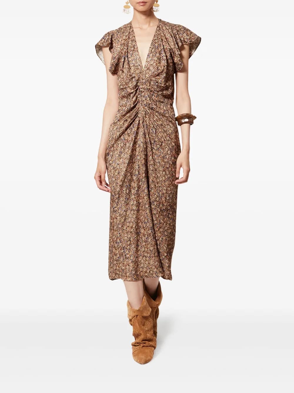 LYNDSAY ruffled midi dress