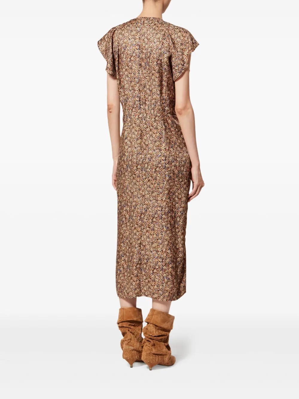 LYNDSAY ruffled midi dress