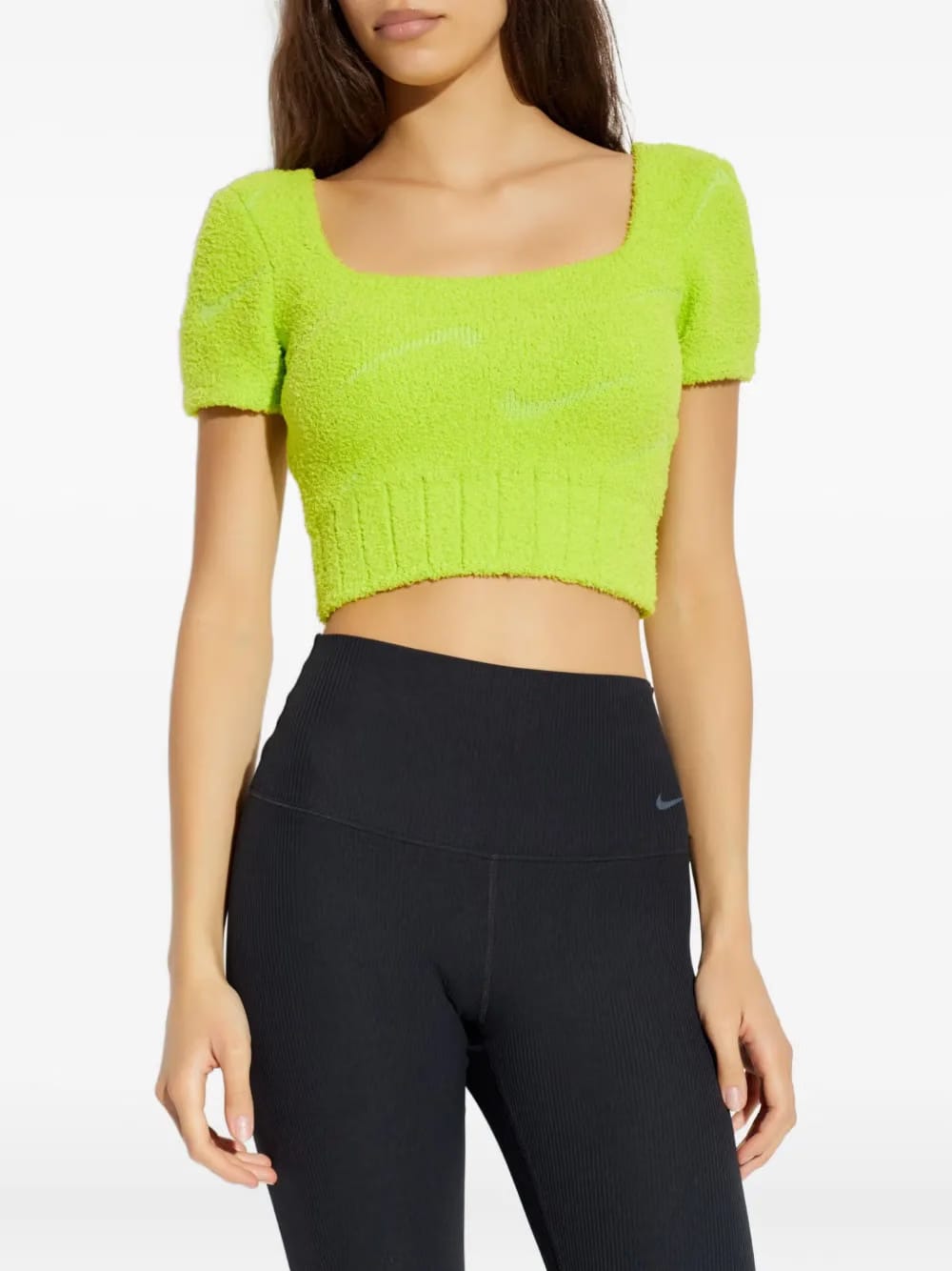square-neck short-sleeved top