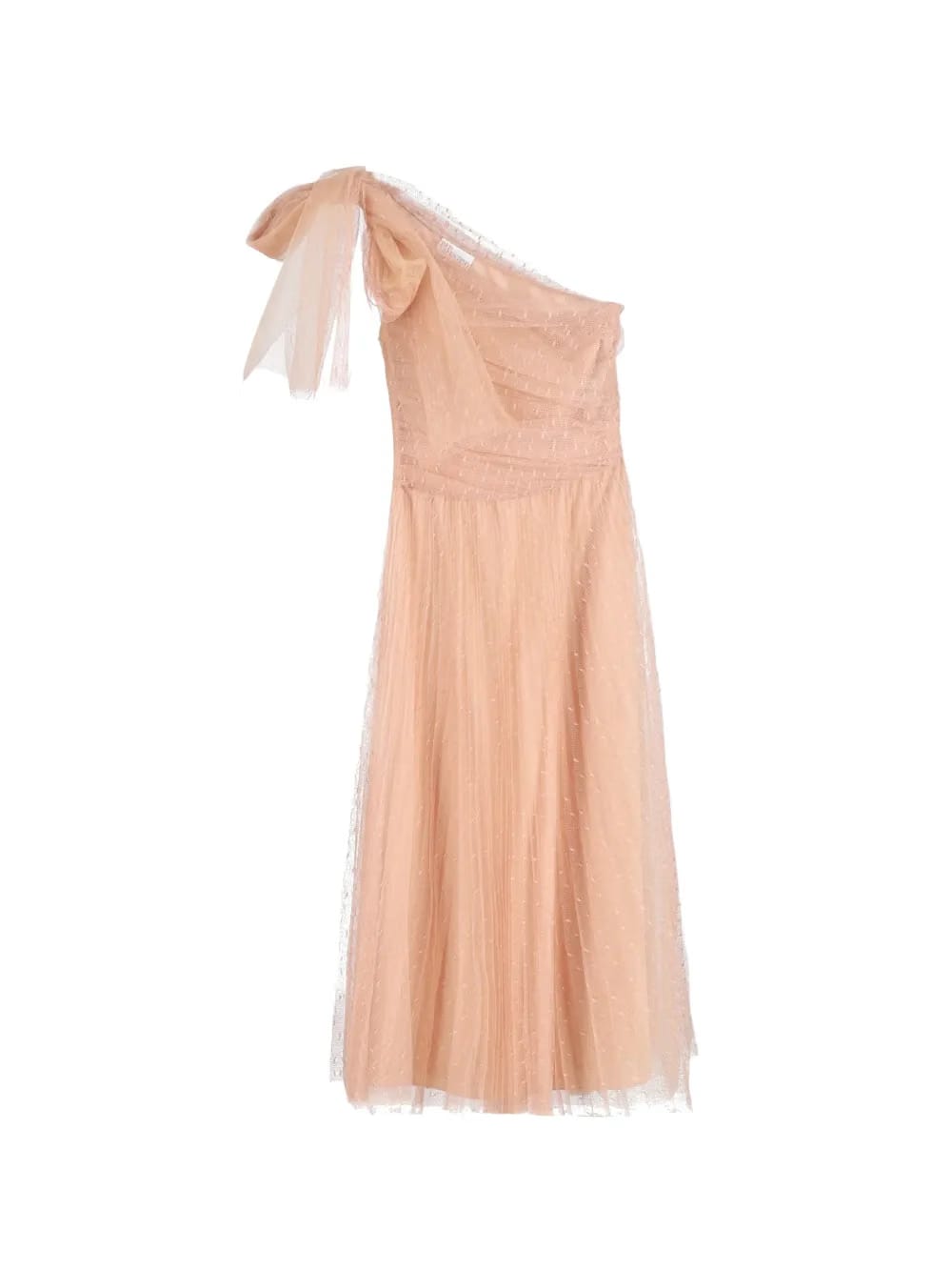pleated one-shoulder dress