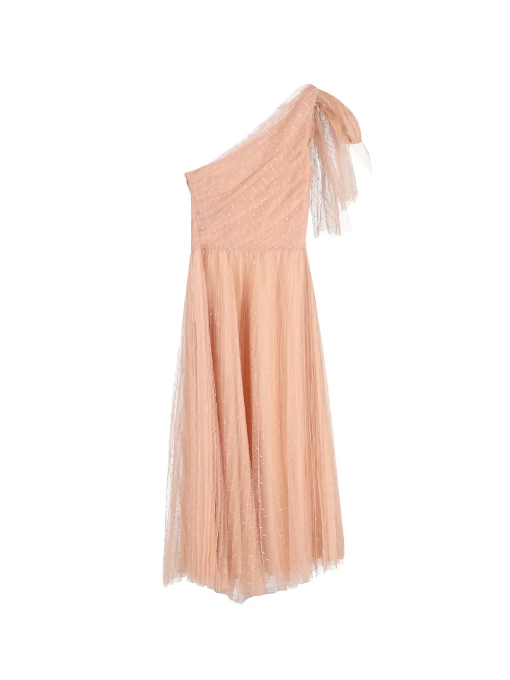 pleated one-shoulder dress